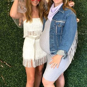 Purple Sequin Sparkly Maternity Party Dress